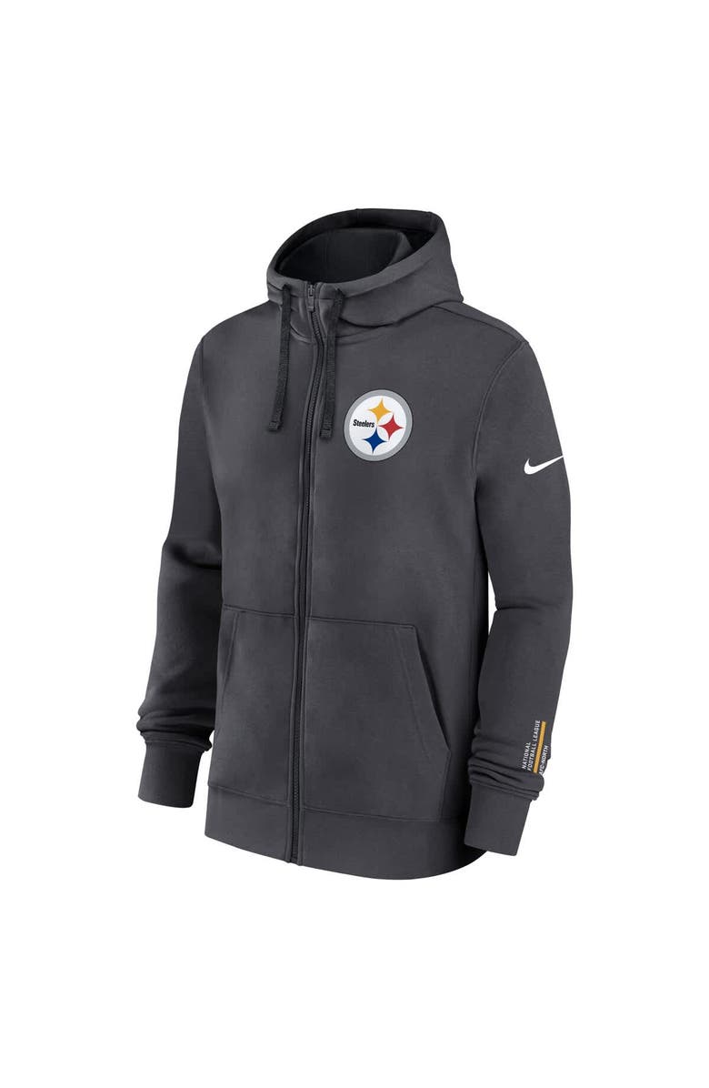 Nike Men's Nike Anthracite Pittsburgh Steelers Primetime Club Full-Zip Hoodie, Alternate, color, Anthracite