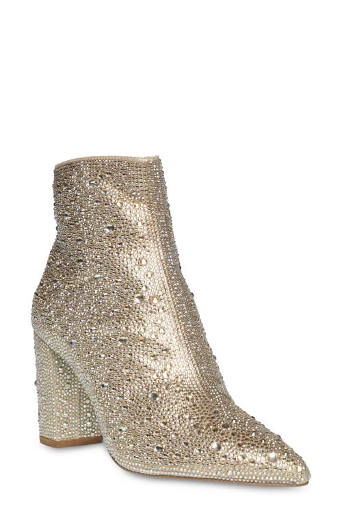 Shop Betsey Johnson Cady Crystal Pavé Bootie In Light Gold