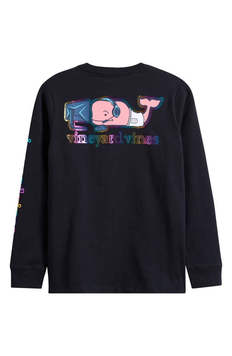 vineyard vines Kids' Gamer Whale Long Sleeve Pocket Graphic T-Shirt, Alternate, color, 