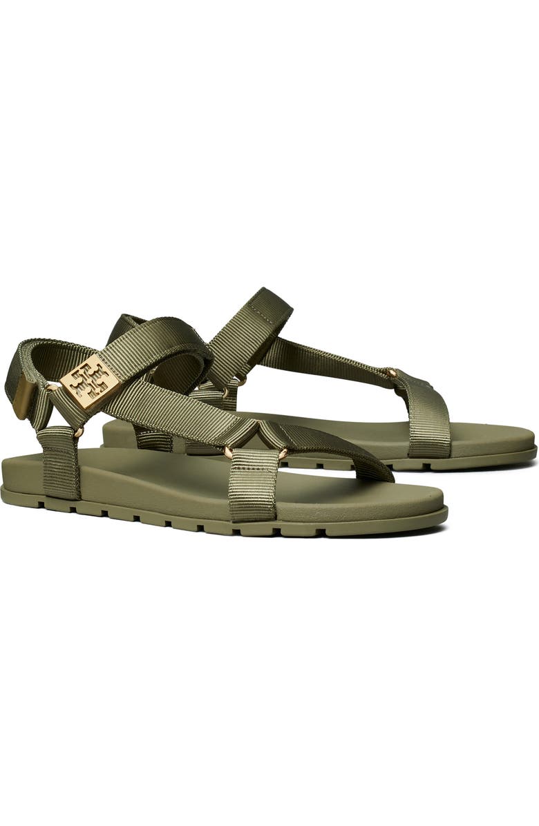 Tory Burch Mellow Trail Sandal, Main, color, Deep Olive / Gold