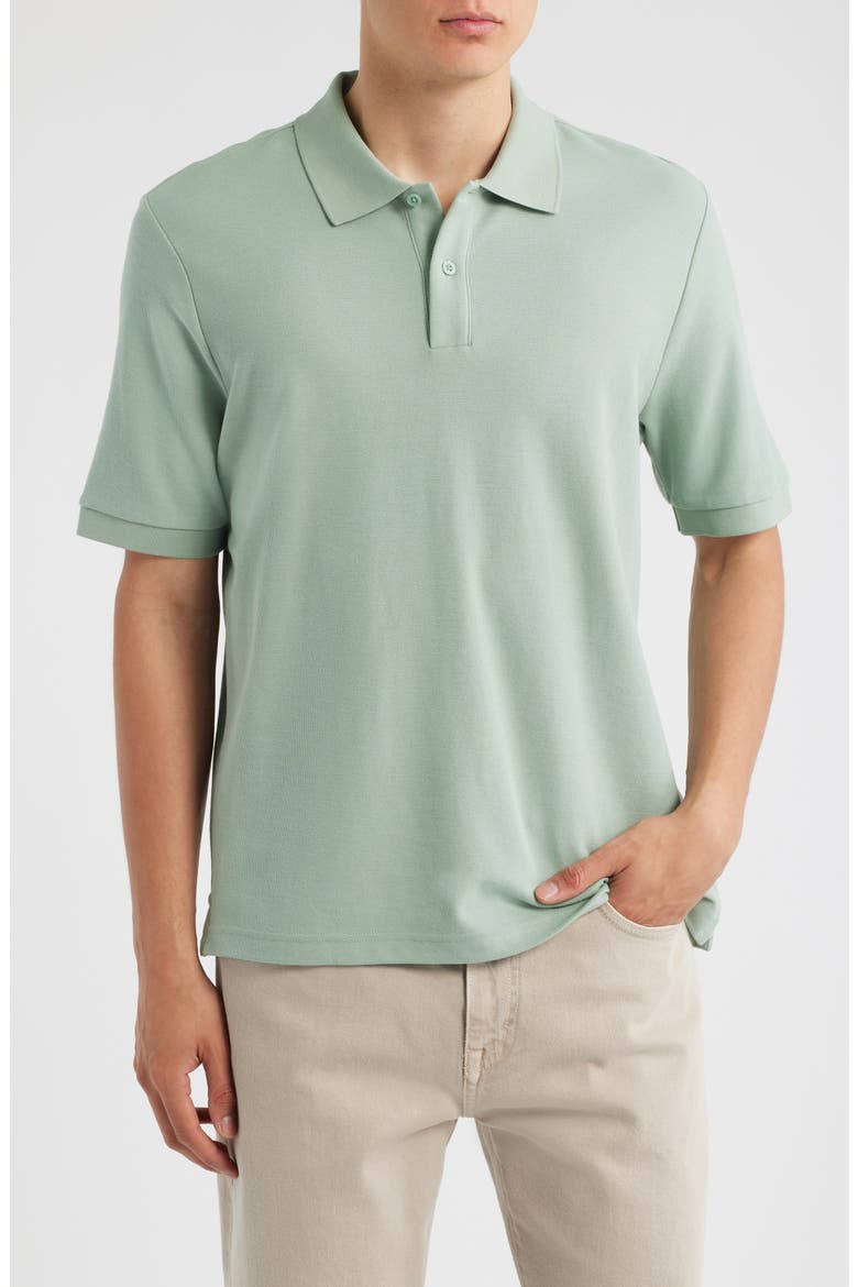 Pima Cotton Piqué Polo, Main, color, GREEN ICEBERG
