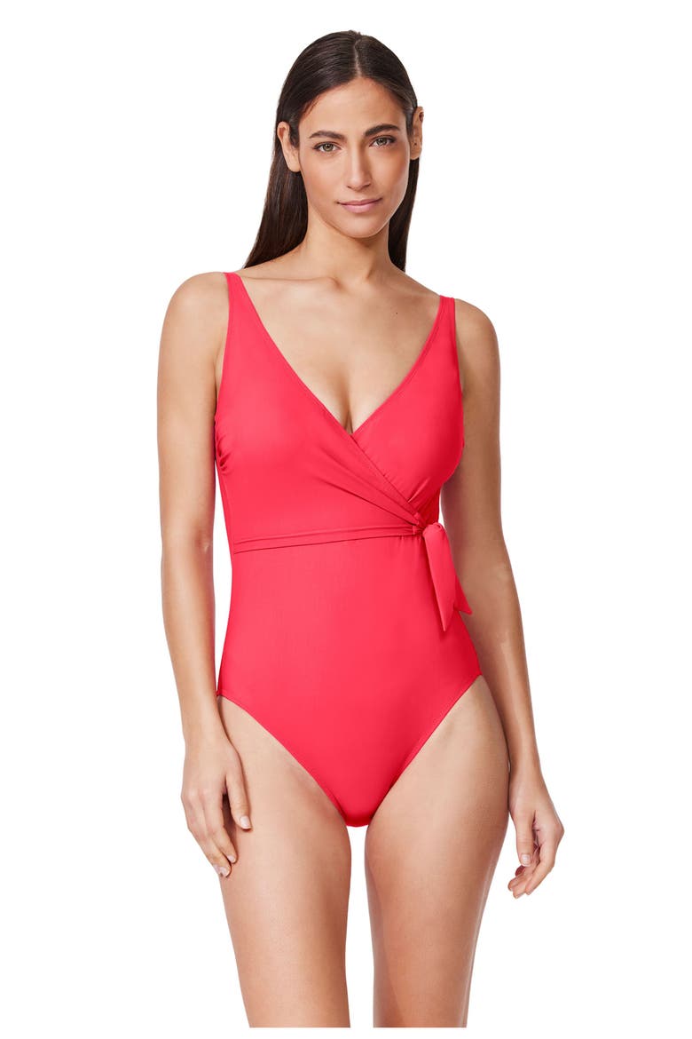 Tutti Frutti Fashion Surplice One Piece, Main, color, Coral