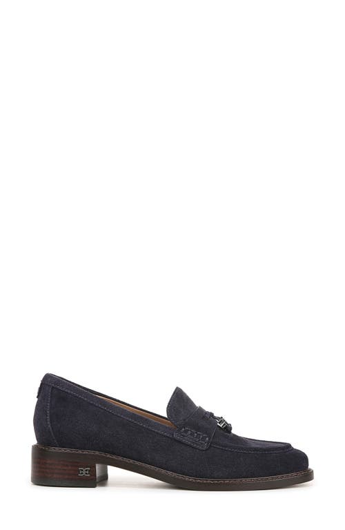 Sam Edelman Denise Tassel Penny Loafer Midnight Blue Suede In Blue