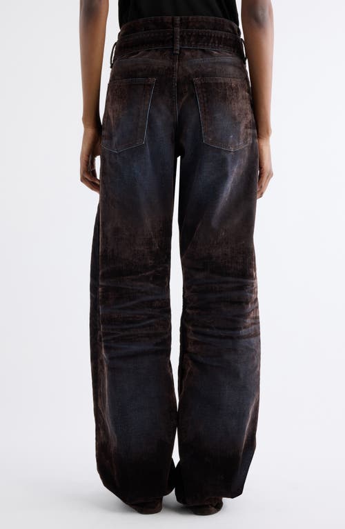 Acne Studios Page Flocked Belted Jeans In Multi