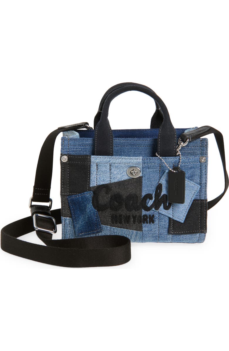 COACH Patchwork Denim Cargo Tote 20, Main, color,