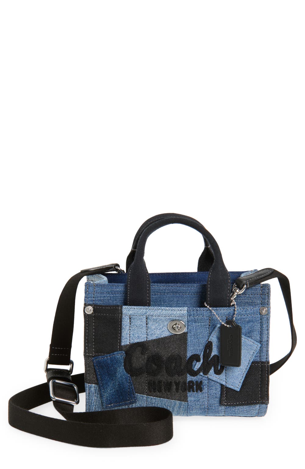 Patchwork Denim Cargo Tote 20, color, DENIM MULTI