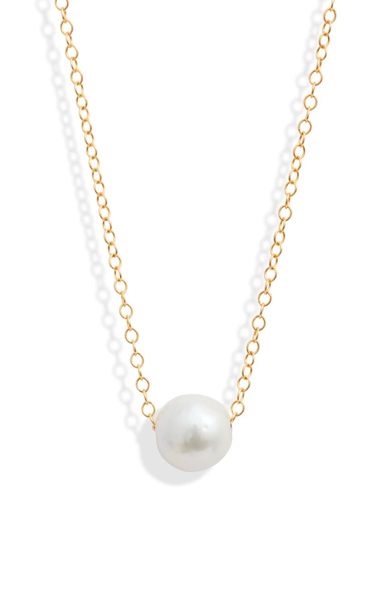 Kiara by Ki-Ele Freshwater Pearl Pendant Necklace, Main, color, Gold