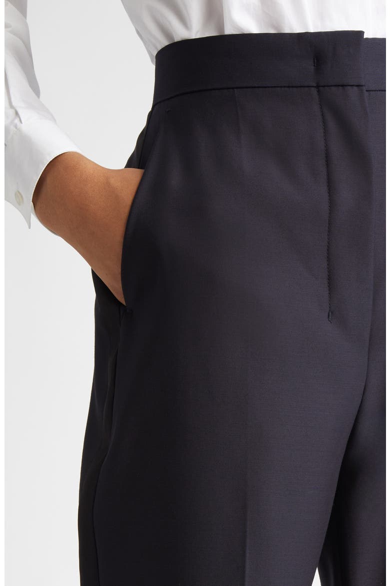 Delfino Long Virgin Wool & Silk Flare Leg Trousers, Alternate, color, MIDNIGHT BLUE