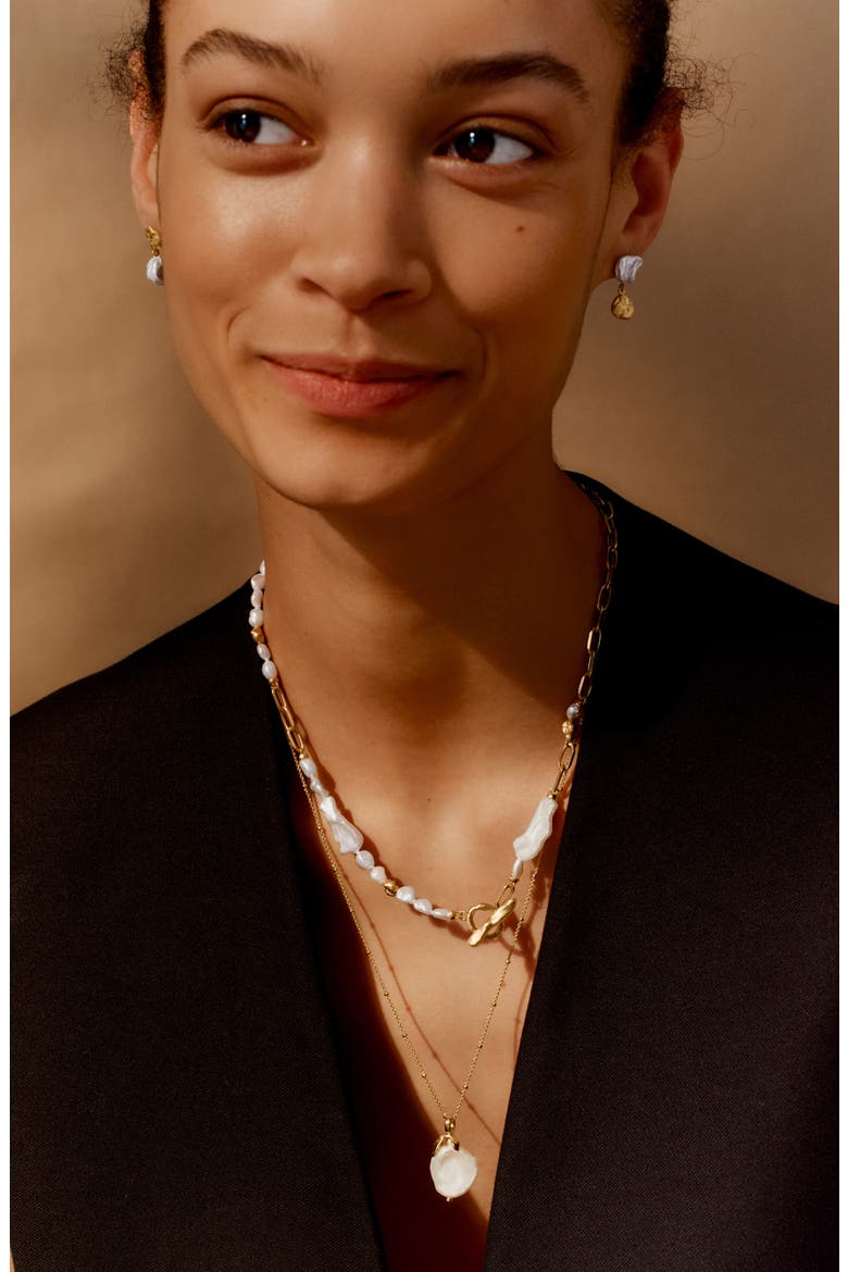 x Amy Powney Keshi Pearl Necklace, Alternate, color, 18CT GOLD VERMEIL / PEARL