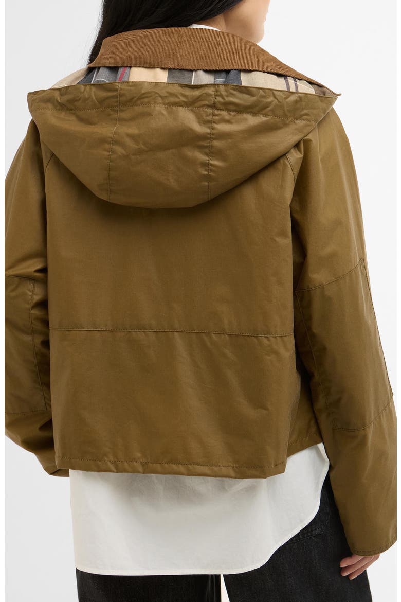 Liza Water Repellent Waxed Cotton Jacket with Removable Hood, Alternate, color, SAND/ DRESS