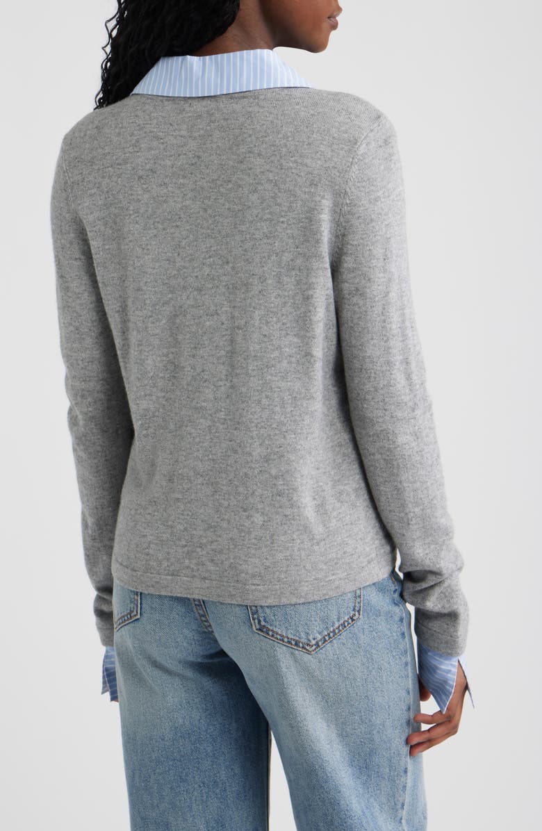 Rails Eryn Merino Wool & Cashmere Cardigan with Removable Cuffs & Collar, Alternate, color, Heather Grey Poplin Mix