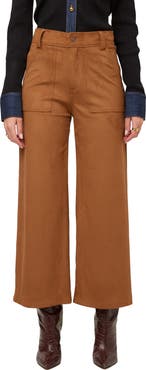 FIFTEEN TWENTY Rylee Faux Suede Cropped Wide Leg Pants