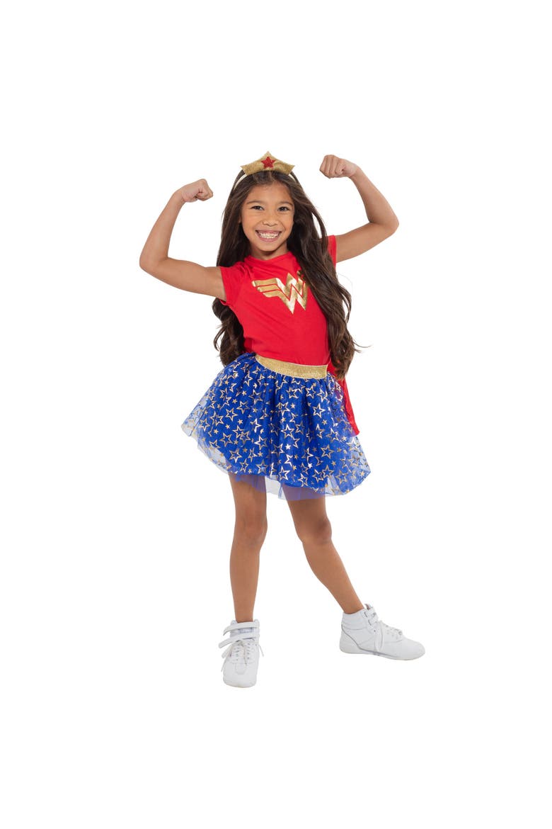 Justice League Wonder Woman Tee and Tutu Skirt Set, Alternate, color, Wonder Woman Red Blue