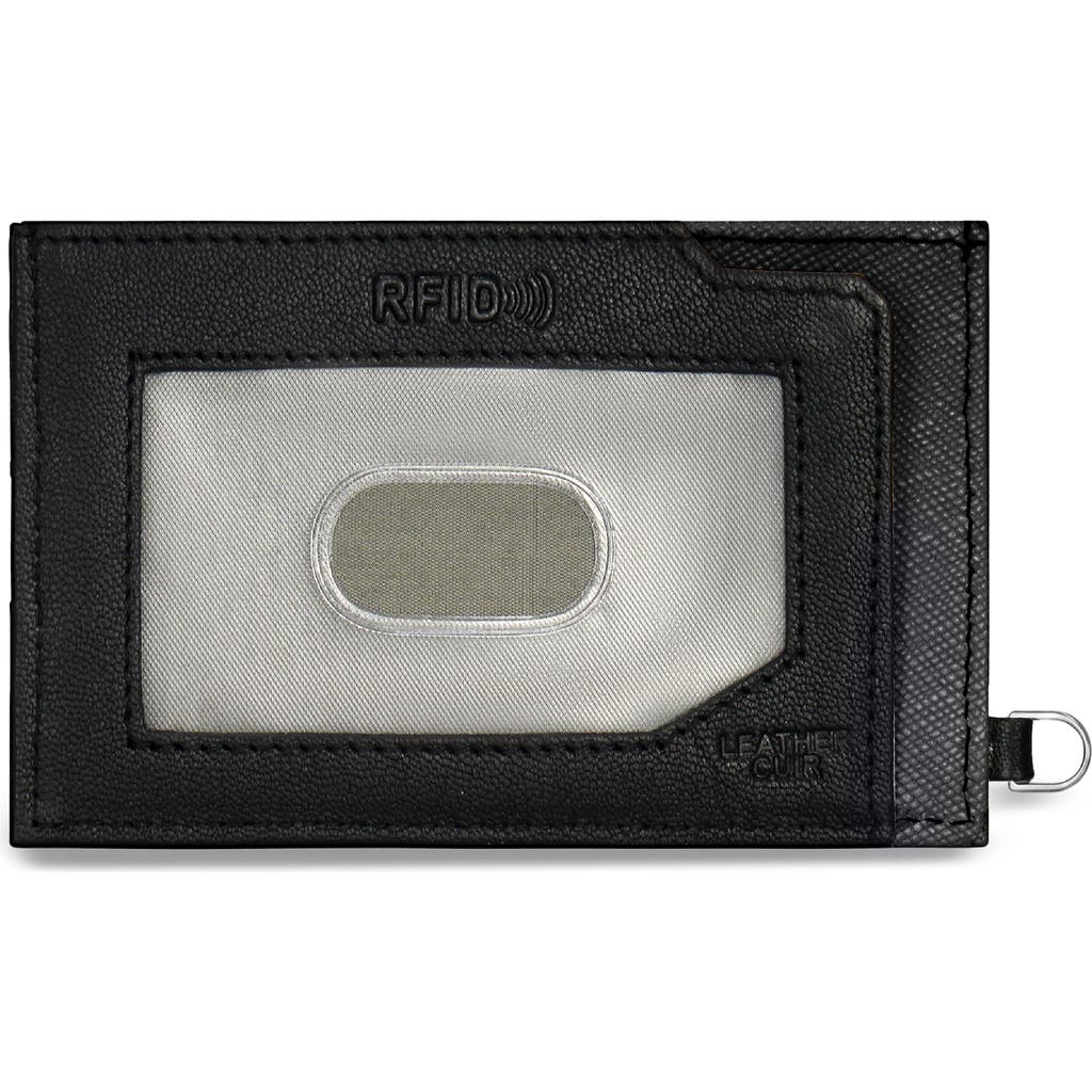 Shop Champs Iconic Leather Card Case In Black/black