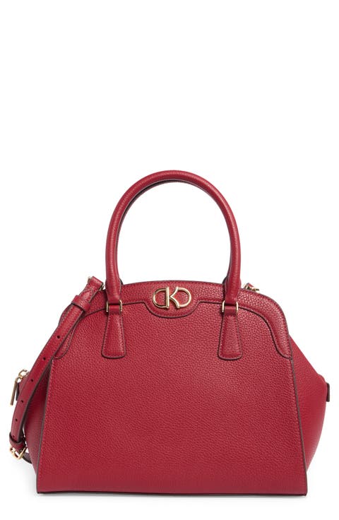 kyla pebble leather satchel bag