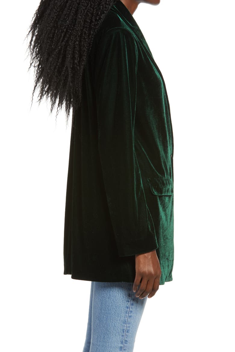 Velvet Blazer, Alternate, color, GREEN