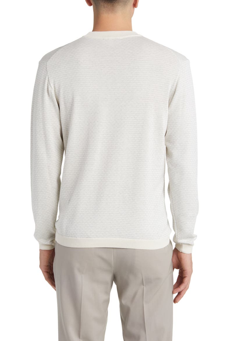 Bartholomew Geo Pattern Cotton & Silk Crewneck Sweater, Alternate, color, ECRU