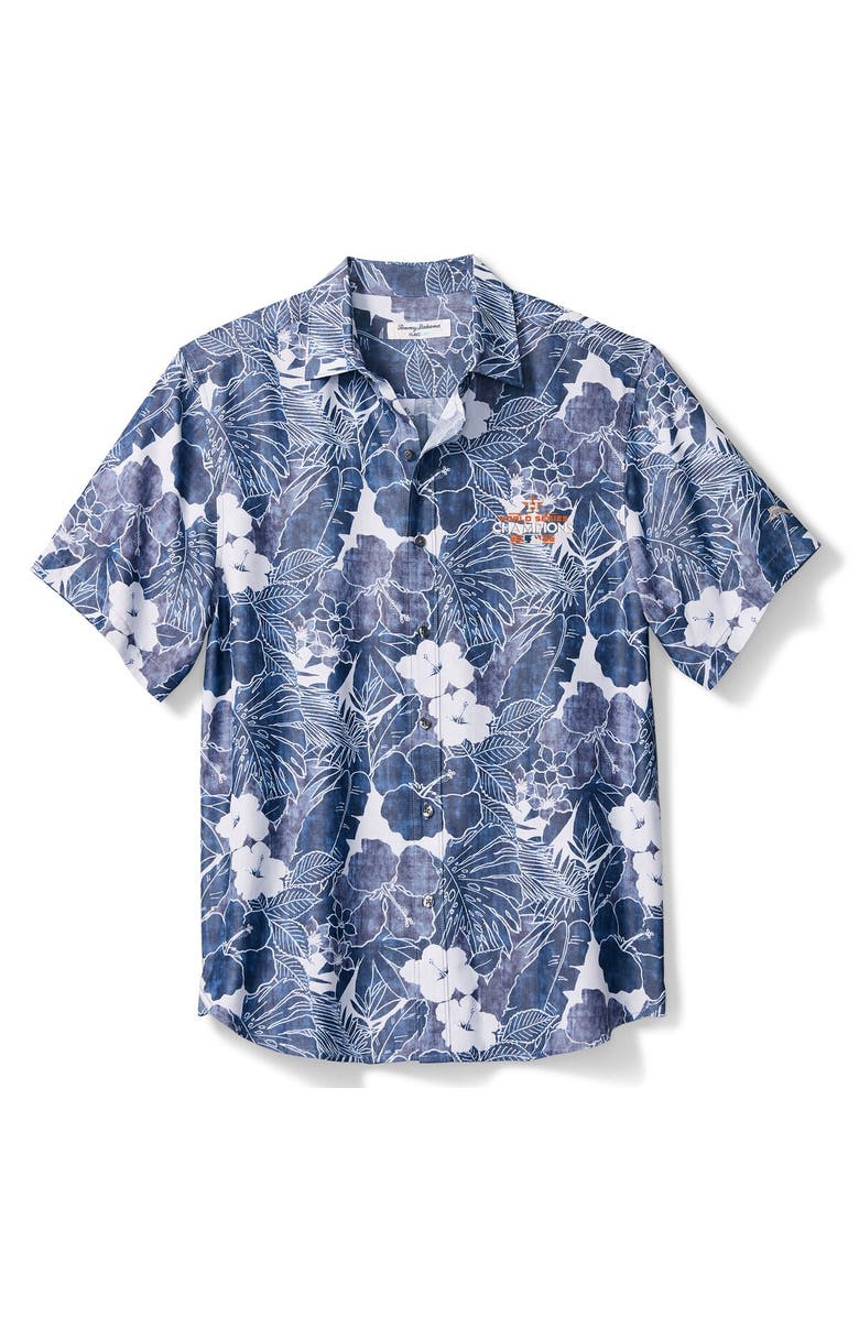 Tommy Bahama Men's Tommy Bahama Navy Houston Astros 2022 World Series Champions Coconut Point Button-Up Short Sleeve Shirt, Main, color, 
