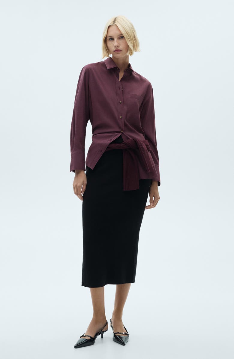 MANGO Rib Midi Skirt, Alternate, color, 