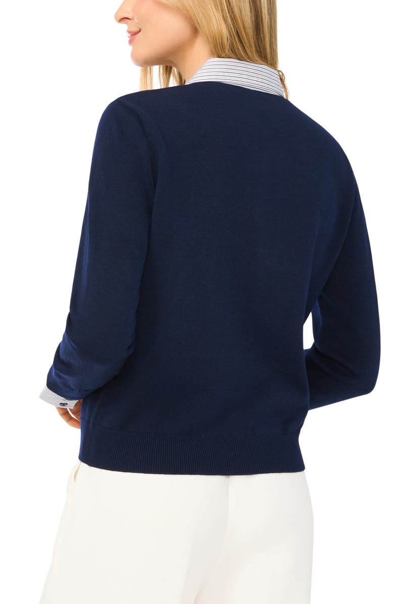 Halogen<sup>®</sup> Mixed Media Henley, Alternate, color, Classic Navy