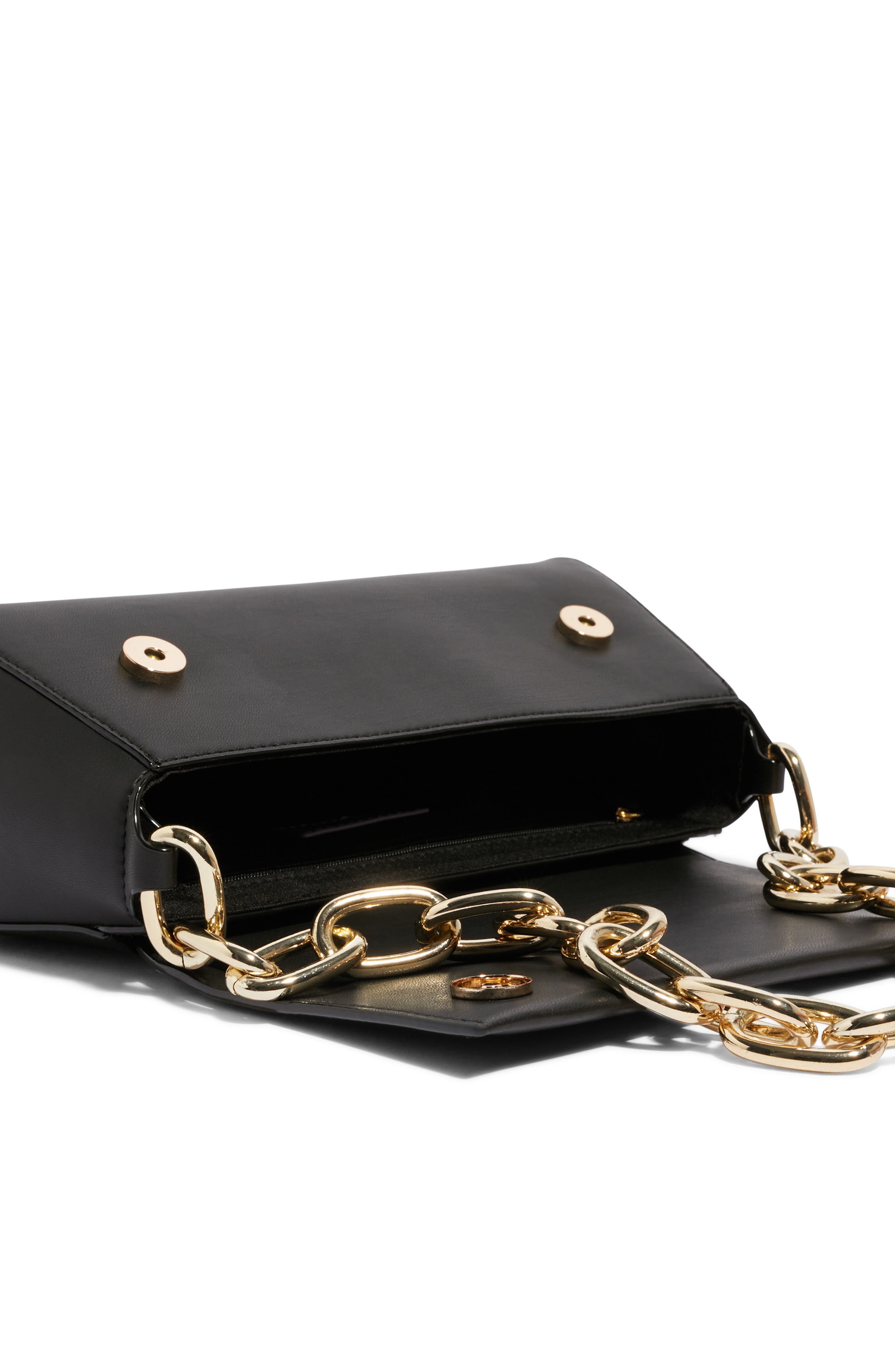 We Fashion Vegan Leather Shoulder Bag, Alternate, color, NOIR
