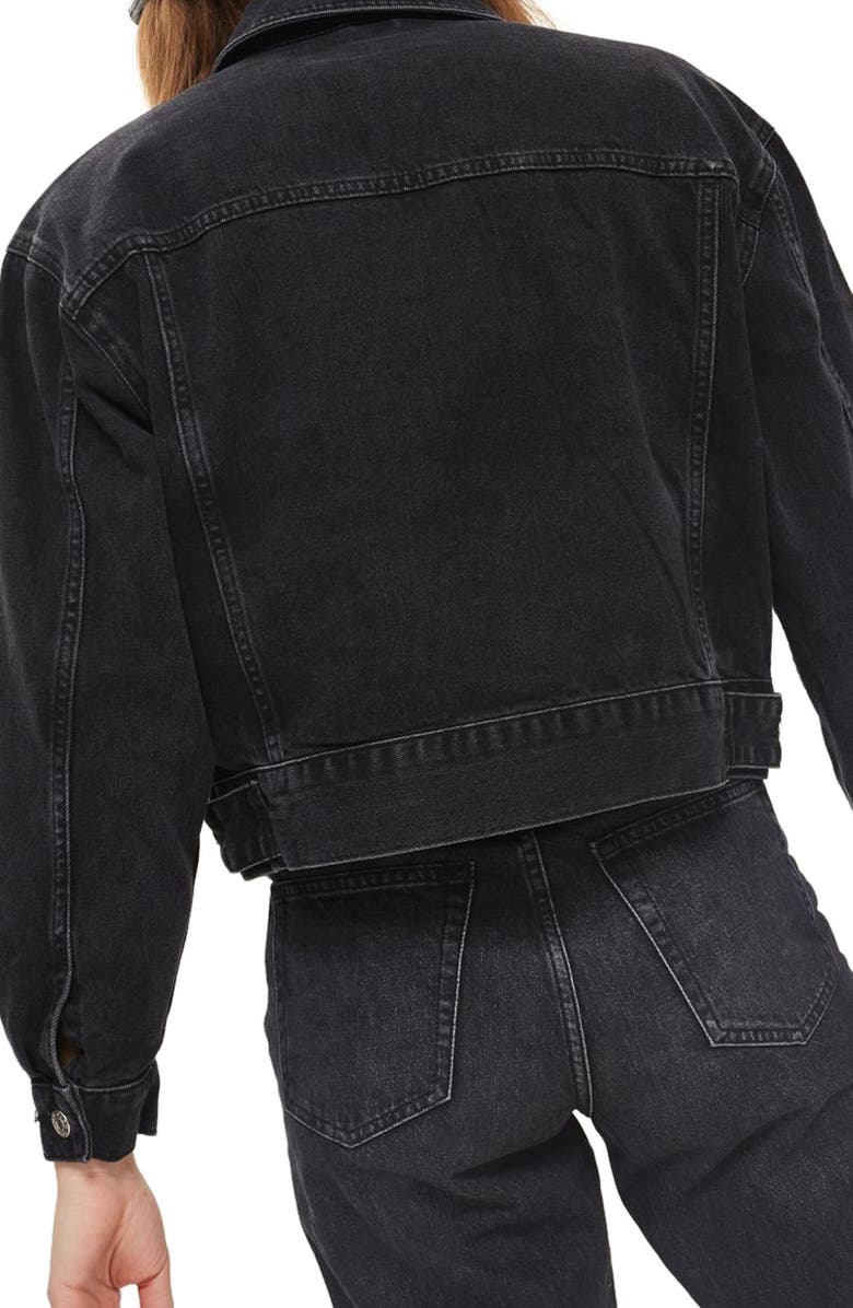 Topshop Boxy Crop Denim Jacket, Alternate, color, 