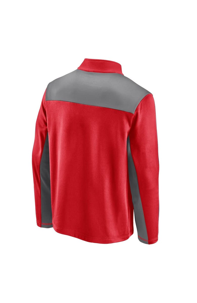 FANATICS Men's Fanatics Branded Red/Gray LA Clippers Primary Logo Fleece Quarter-Zip Jacket, Alternate, color, 