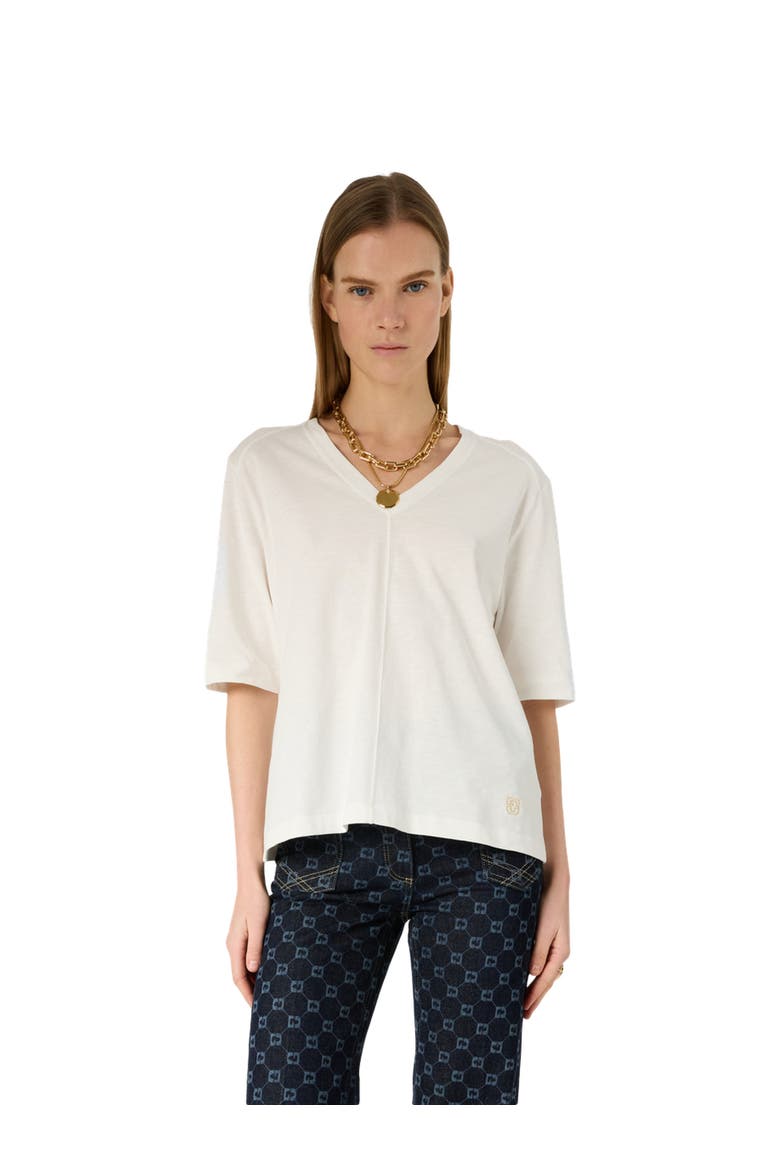 Marisa V-Neck Short Sleeve T-Shirt, Main, color, White