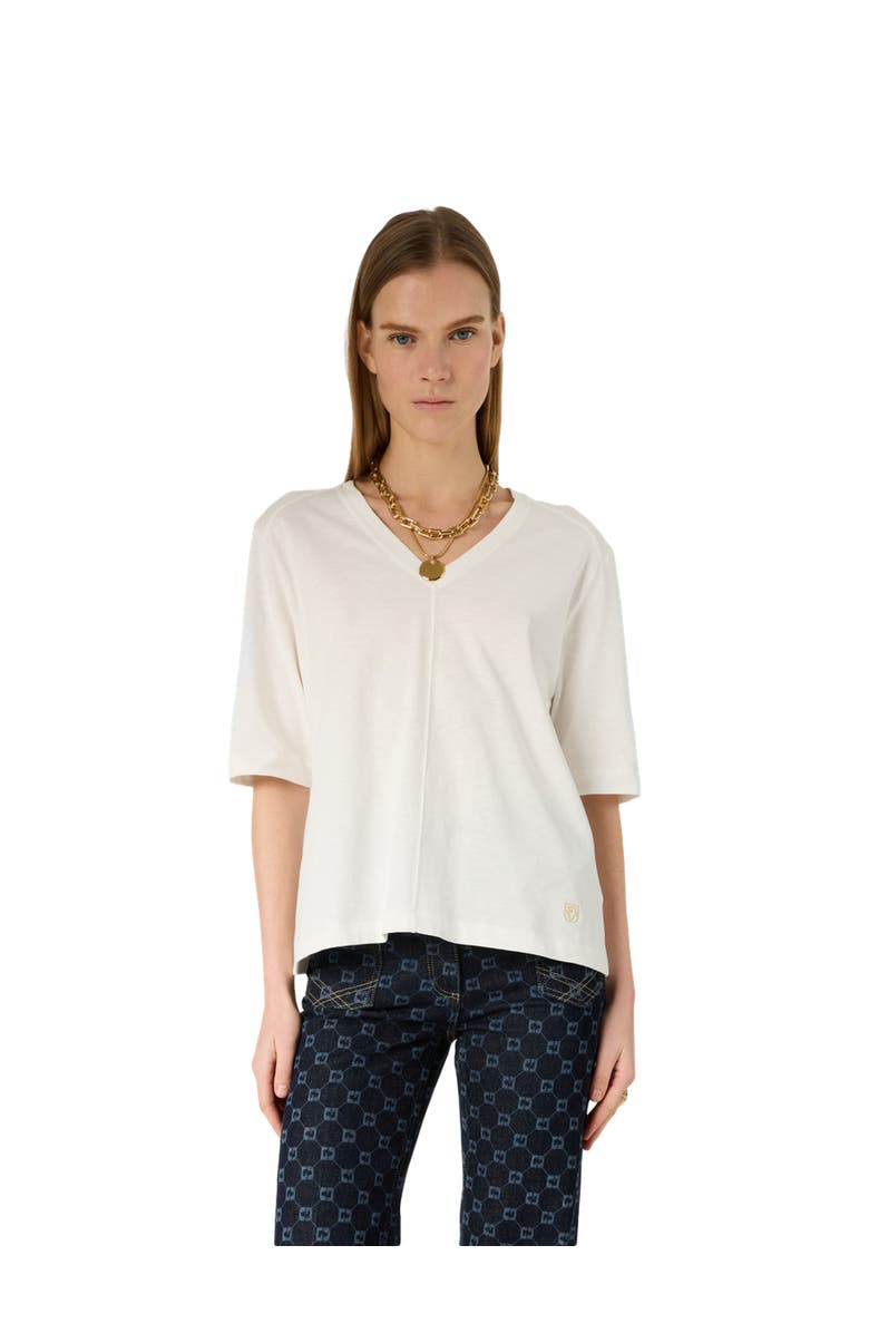 GERARD DAREL Marisa V-Neck Short Sleeve T-Shirt, Main, color, White