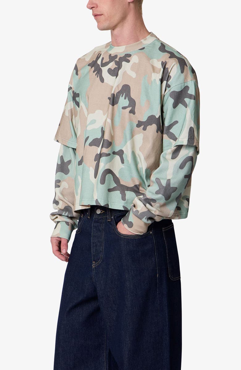 mnml Layered Camo Print Thermal Cotton T-Shirt, Alternate, color,