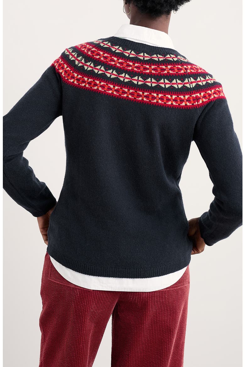 Sea's Edge Fair Isle Merino Wool Blend Crewneck Sweater, Alternate, color, KNIT BEDSTONE JAM MIX