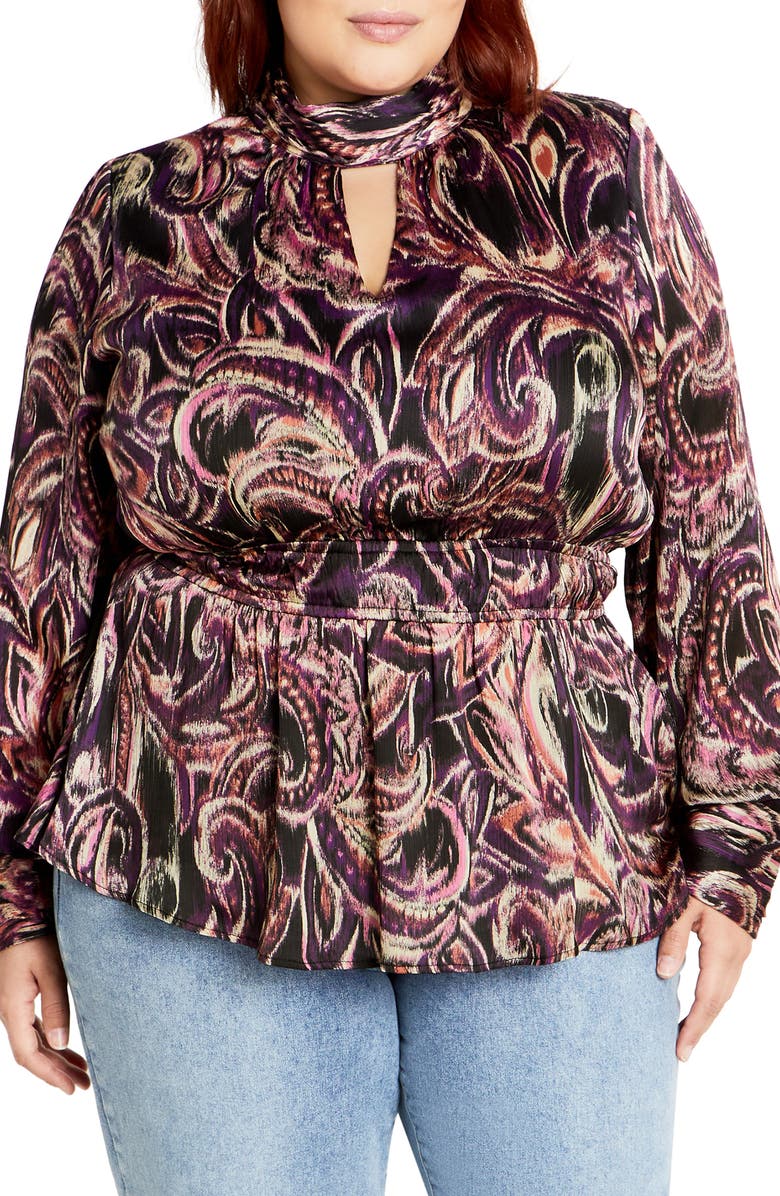 City Chic Katya Print Top, Main, color,