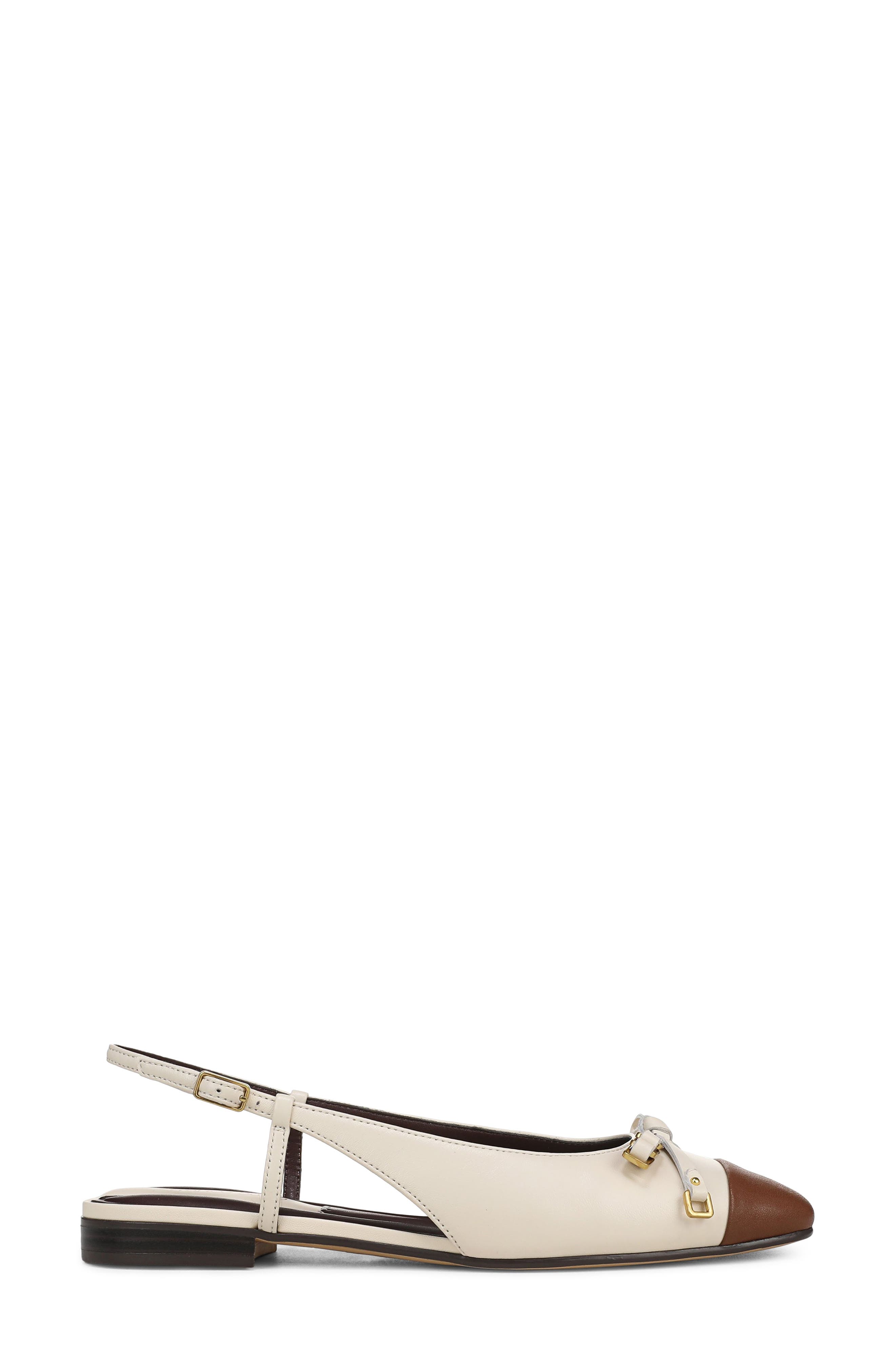 Ethel Slingback Flat, Alternate, color, WHITE LEATHER