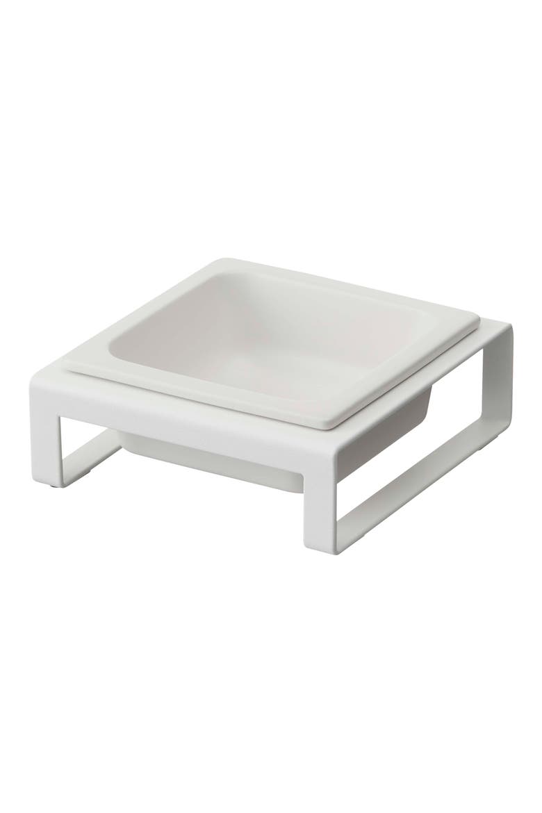 Pet Food Bowl & Short Stand, Main, color, WHITE