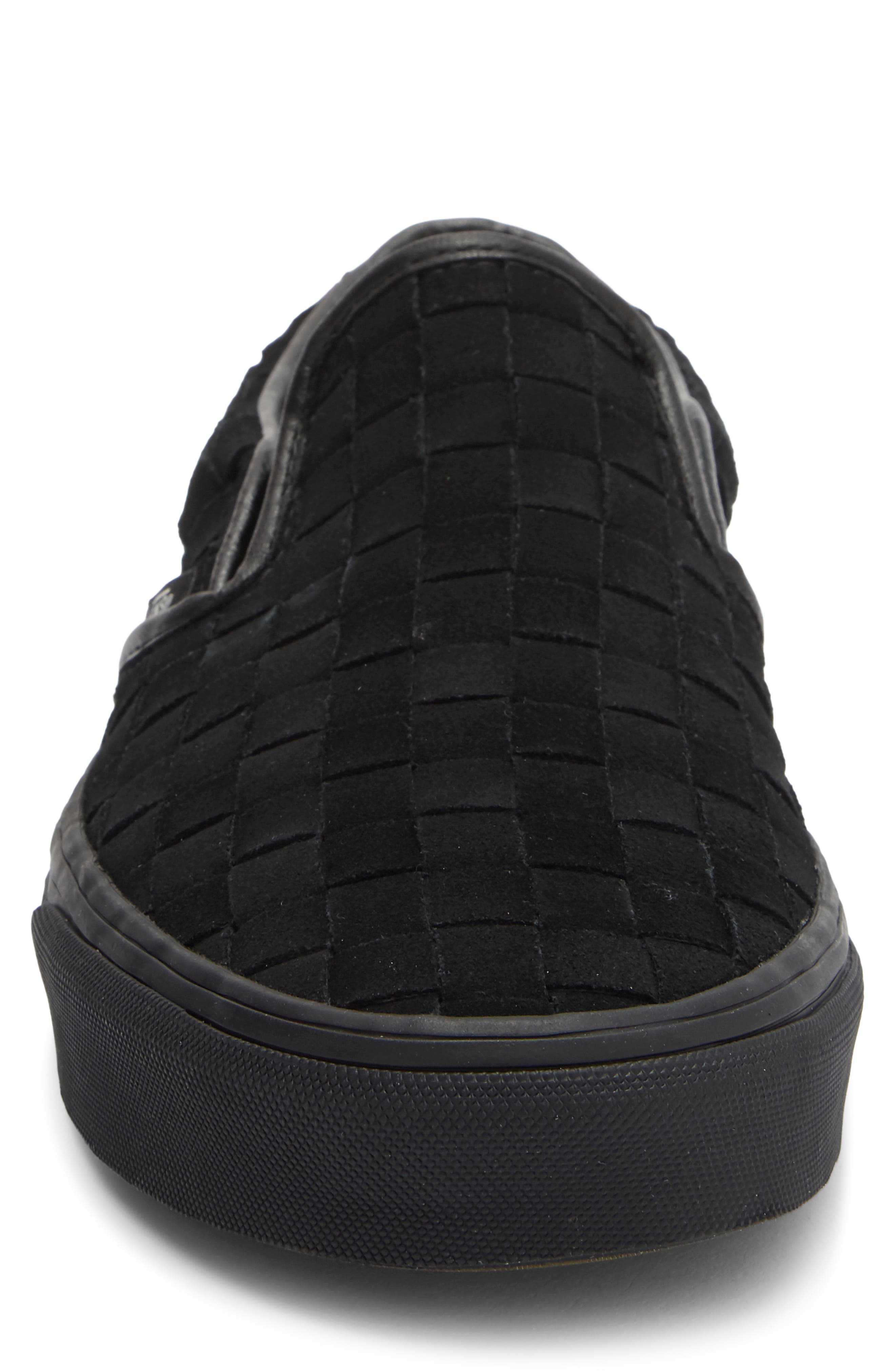 Classic Slip-On Sneaker, Alternate, color, WOVEN SUEDE BLACK/BLACK