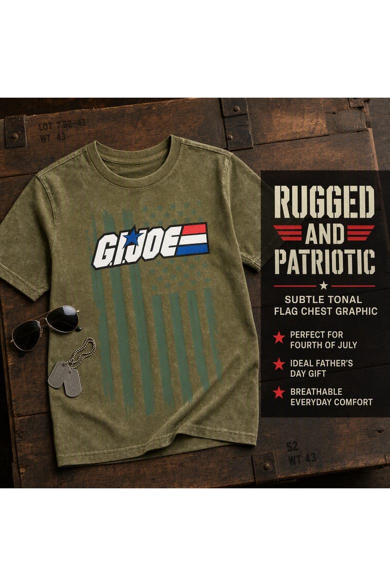 Graphic Short Sleeve T-shirt (little Kid & Big Kid), Alternate, color, Snake Eyes Duke Olive