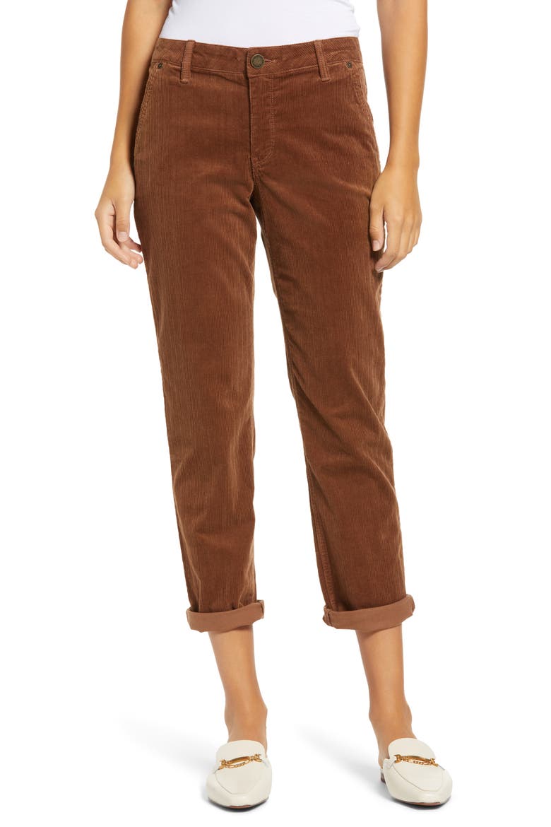 'Ab'Solution Stretch Cotton Corduroy Pants (Nordstrom Exclusive), Main, color, TOBACCO