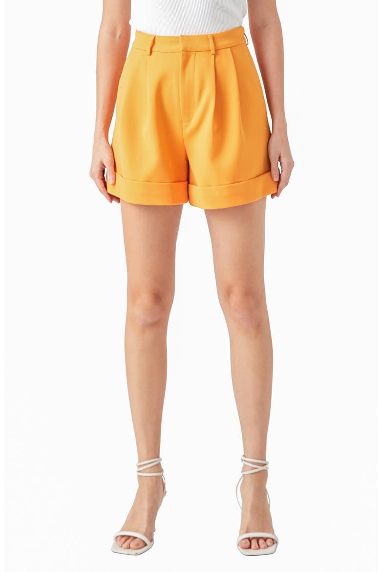Pintucked Shorts, Main, color, CLEMENTINE
