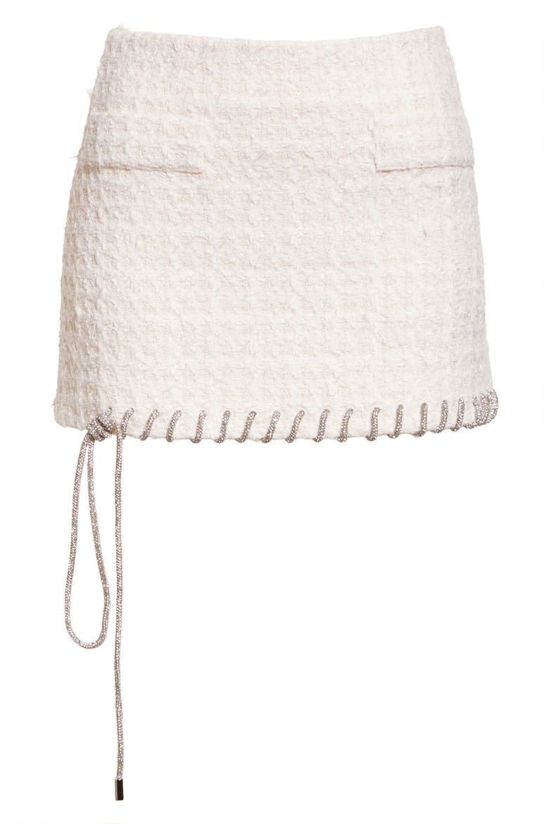 Tweed Lady Miniskirt, Alternate, color, CREAM WHITE