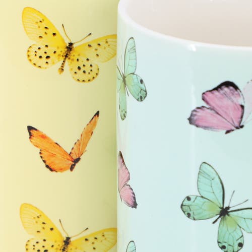 Gibson Home Butterfly Pop 4 Piece 18 Ounce Stoneware Mug Set In Multi