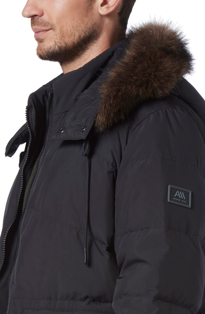 Andrew Marc Gramercy Water Resistant Parka, Alternate, color, Black