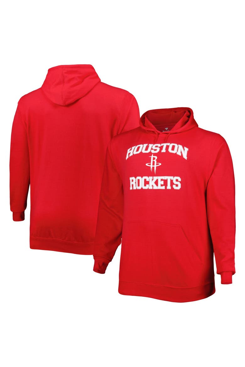 Men's Red Houston Rockets Big & Tall Heart & Soul Pullover Hoodie, Main, color, Red