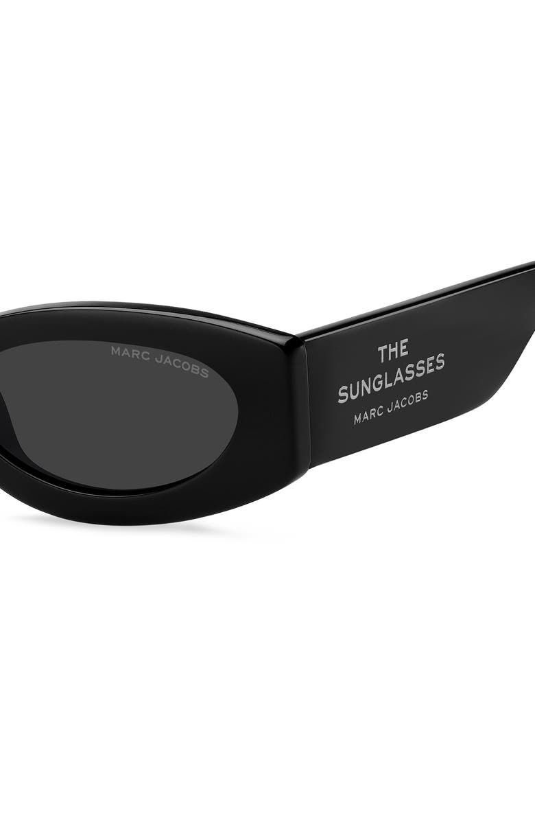 Marc Jacobs 51mm Oval Sunglasses, Alternate, color, Black/ Grey