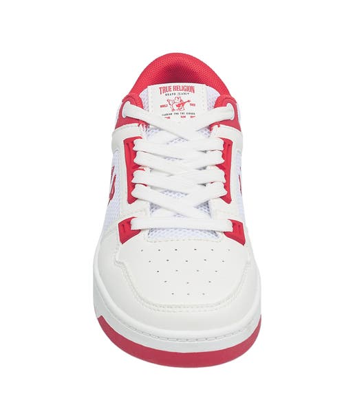 True Religion Boy's Trey Court Sneaker In White/red