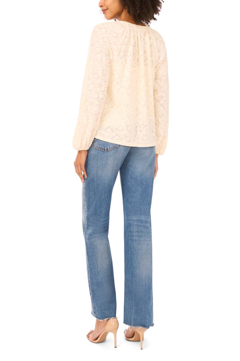 Texture Tie Neck Top, Alternate, color, BIRCH