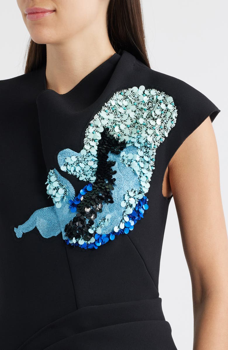 Acler Yelford Sequin Cap Sleeve Midi Dress, Alternate, color, Iris Intensity