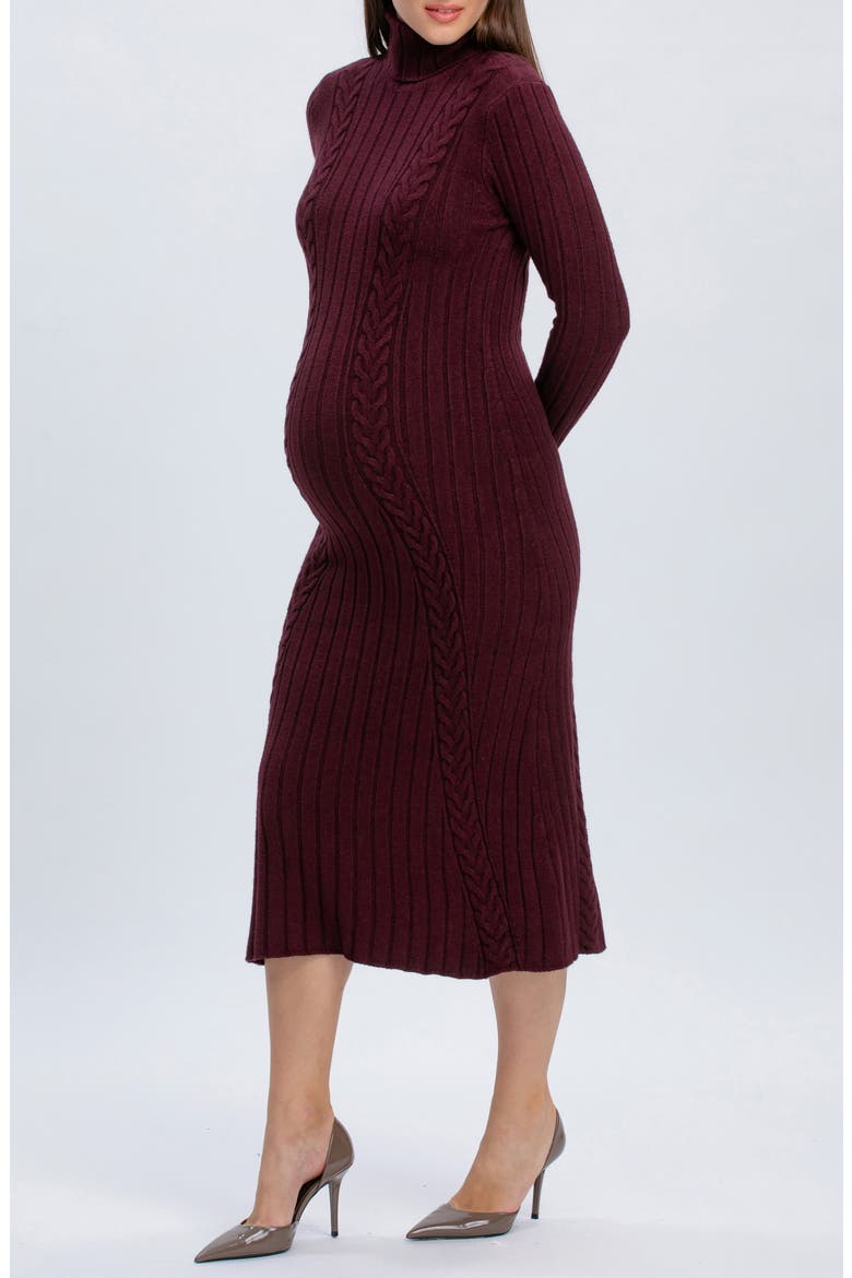 Perla Maternity Sweater Dress, Alternate, color, CHERRY LACQUER