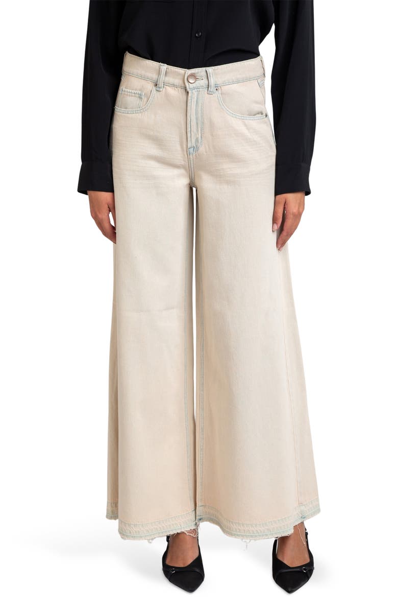 I Love Who I Am Tinted Overflow Wide Leg Jeans, Main, color, Blue/ Ivory Enzyme
