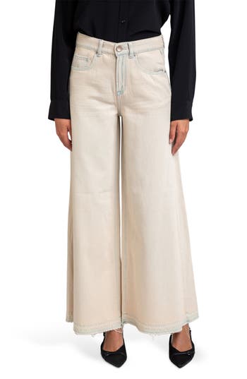 I Love Who I Am Tinted Overflow Wide Leg Jeans In Neutral