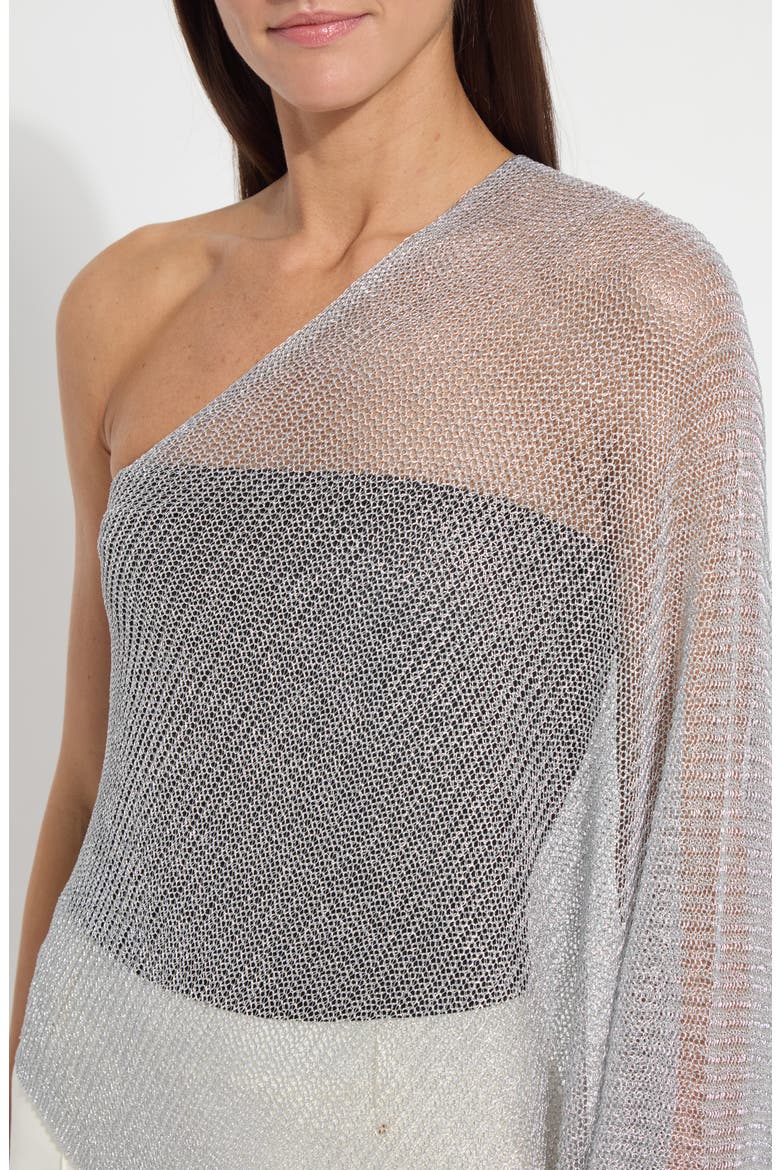 Argento Summer Convertible Mesh Poncho, Alternate, color, METALLIC SILVER